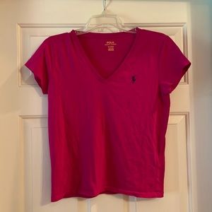 Dark pink Polo Ralph Lauren T-shirt.
